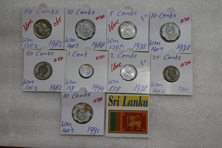 Read more about the article SRI LANKA MINORS – 9 COINS LOT B49 #N244