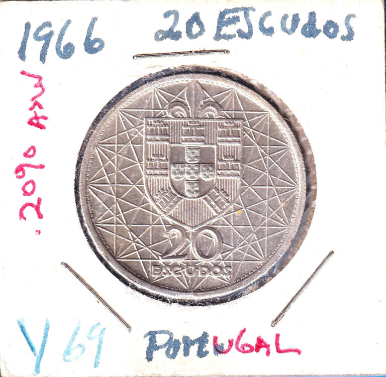 Read more about the article 1966 Portugal 20 Escudos (KM-592) .1800 ASW Silver!!!  [Salazar Bridge]