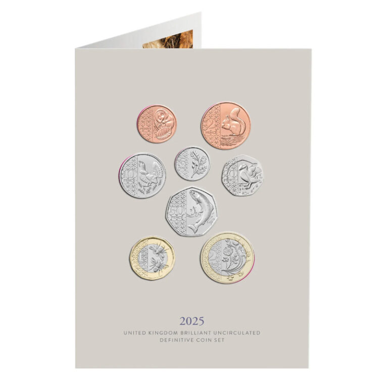 Read more about the article 2025 United Kingdom UK Great Britain Royal Mint 8-Piece Definitive BU Coin Set