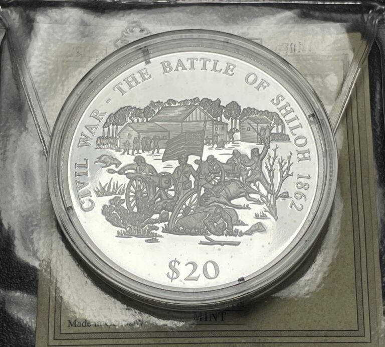 Read more about the article 2000 $20 Dollars Liberia Civil War – .999 Silver Coin – Battle of Shiloh 1862