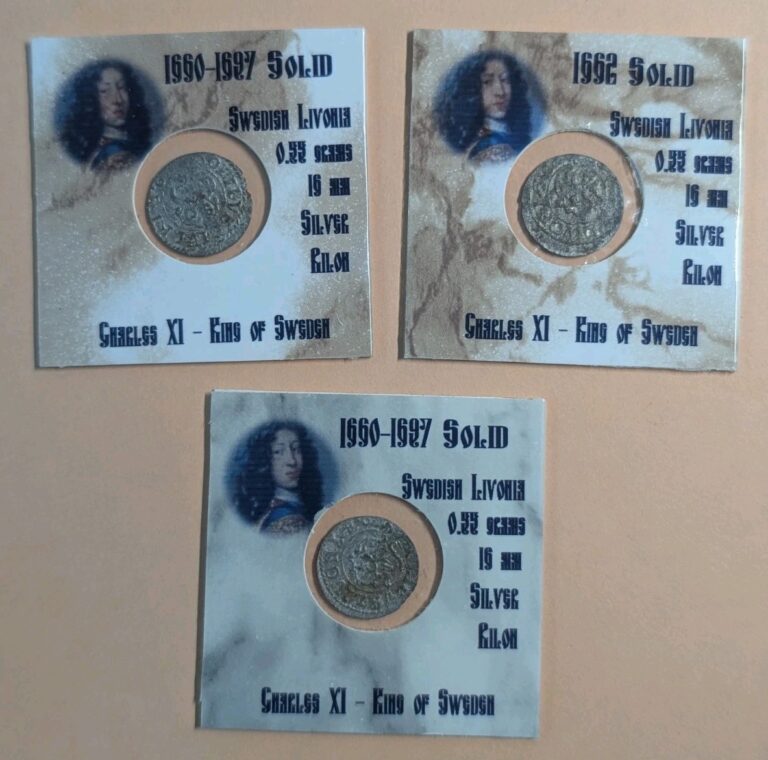 Read more about the article 1660-1697 Solid Sweden – Charles XI – Silver – 1 coin #202 – 204