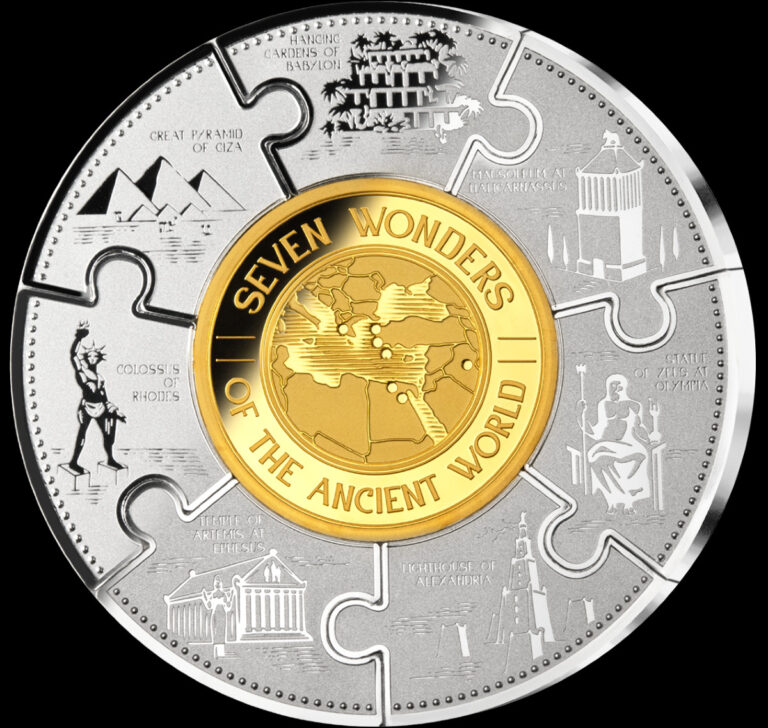 Read more about the article 2024 Burundi Seven Wonders of the Ancient World 5 oz Silver Puzzle Coin