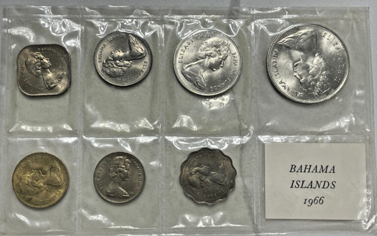Read more about the article 1966 Bahama Islands 7 Coin Uncirculated Set – 2 Silver Coins
