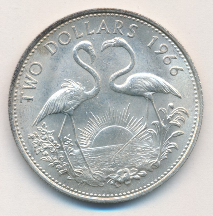 Read more about the article 1966 BAHAMAS TWO $2 DOLLARS UNCIRCULATED SILVER DOLLAR