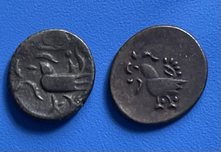 Read more about the article 1847 – 1860 Cambodia Silver Billon 2 Pe or 1/2 Fuang (2 Silver Coins Included!!)