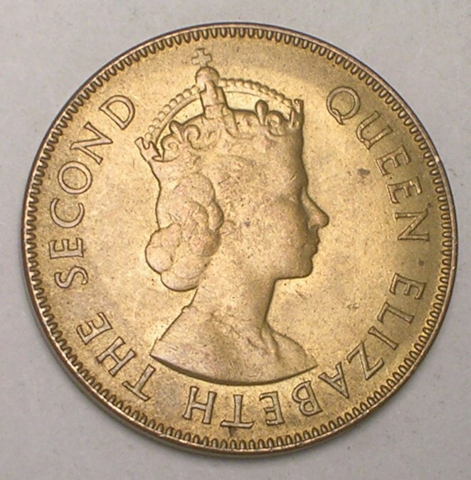 Read more about the article 1953 Jamaica Jamaican One 1 Penny Elizabeth II Arms Coin VF+