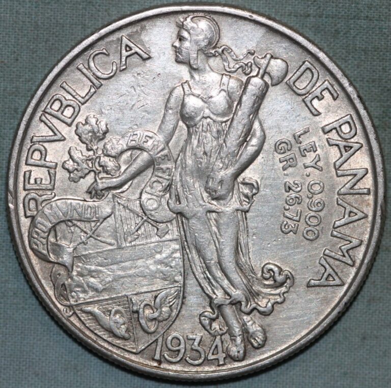 Read more about the article Panama 1934 ~.900  Silver  Un Balboa