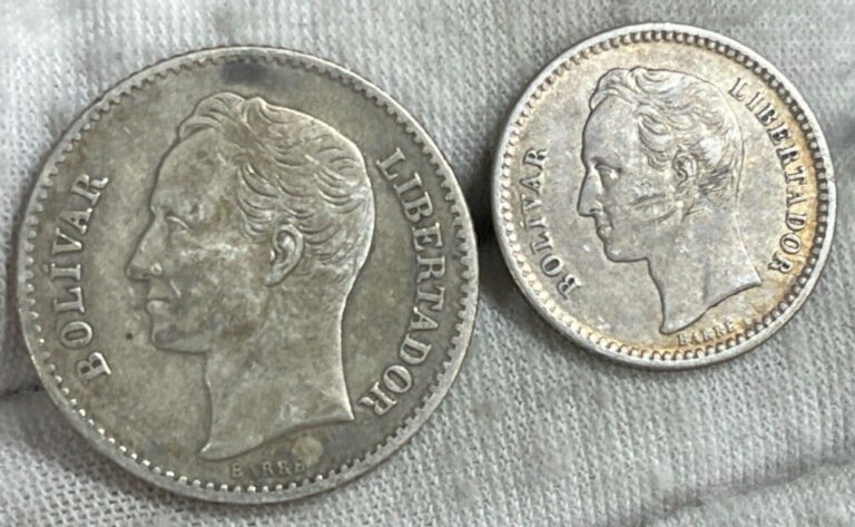 Read more about the article Early Venezuela 2 Silver Coins Lot