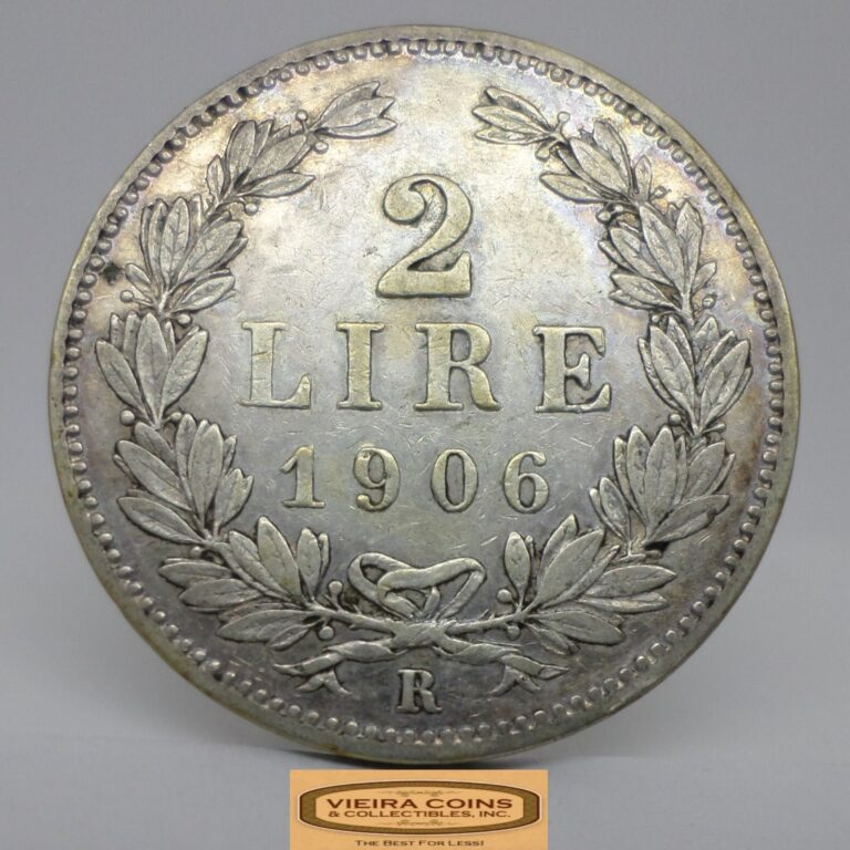 Read more about the article 1906-R San Marino Silver 2 Lire  RARE  Mintage of 15 000 Coins – #C34626NQ
