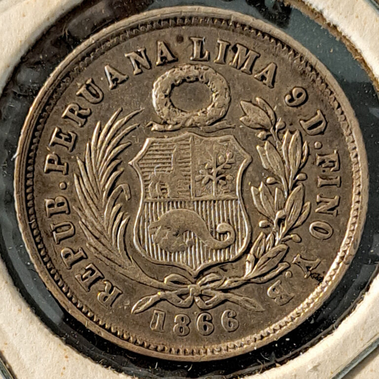 Read more about the article 1866 YB Peru 1 Dinero Silver World Coin