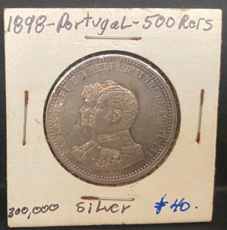 Read more about the article PORTUGAL  1898  500 REIS  Silver  Circulated