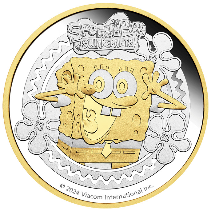 Read more about the article 2024 Tuvalu SpongeBob SquarePants 2 oz Silver Gilded Proof Coin