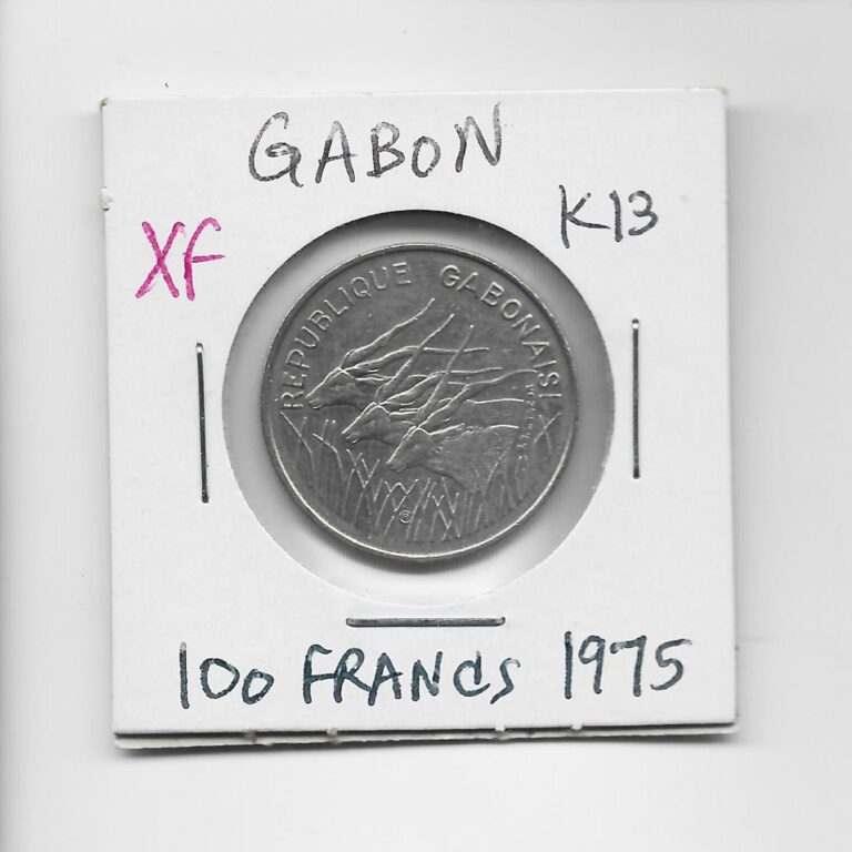 Read more about the article Gabon (now Central African States) 100 Francs 1975 K13 Obsolete Eland Antelope