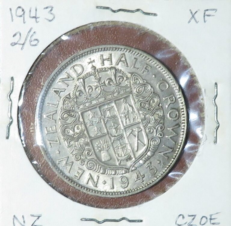 Read more about the article 1943 New Zealand Half Crown 50% Silver  KM# 11  XF