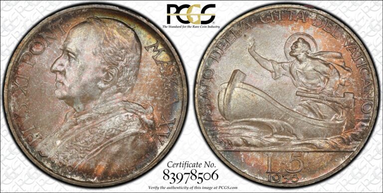 Read more about the article 1936 Vatican City 5 Lire Silver Coin PCGS MS67 * Low Mintage * RARE High Grade