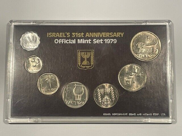 Read more about the article 1979 Israel ‘Israel’s 31st Anniversary Official 7 Coin Mint Set with COA OGP