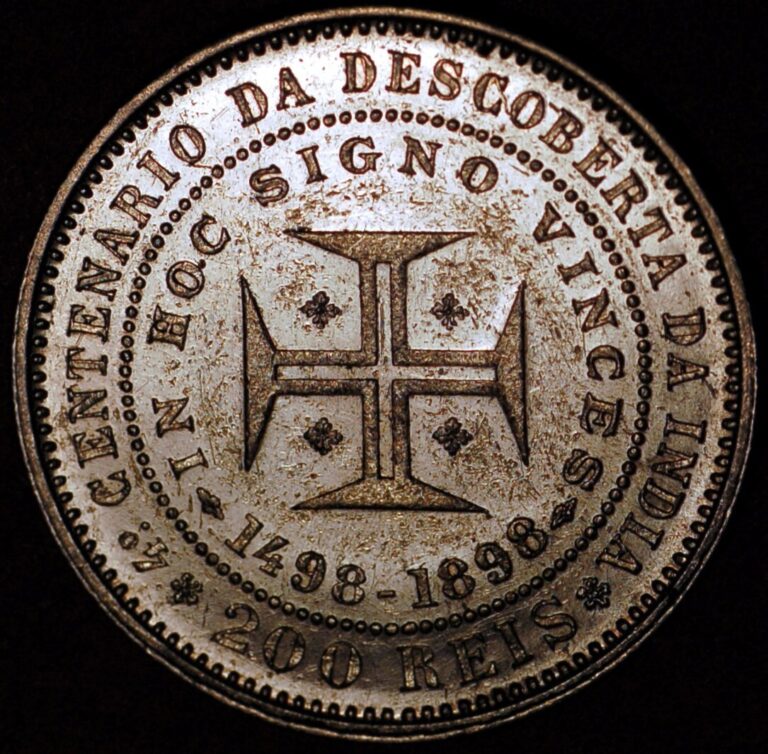 Read more about the article 1898 Portugal 200 Reis Carlos I 400th Anniversary Discovery of India KM# 537