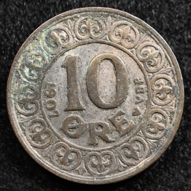 Read more about the article Denmark 10 Ore 1907  Coin  Silver  Inv#F921
