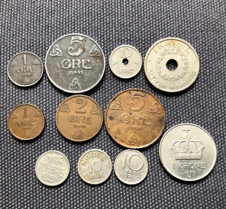 Read more about the article Norway 🇳🇴 Lot Of 11  World Foreign Coins