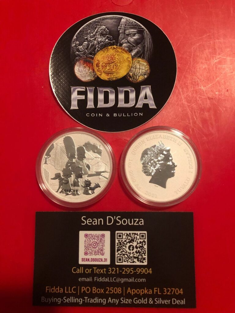 Read more about the article 2021 Tuvalu The Simpsons Family 1 oz .9999 Silver BU Coin *RARE* Only 25K Made