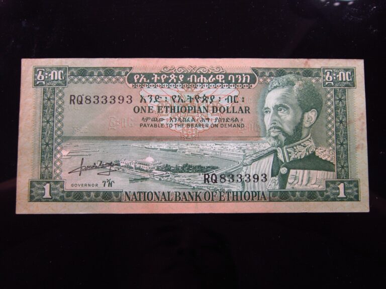Read more about the article Ethiopia 1 Dollar 1966 Unc a8h3393 P25 Haile Selassie I ኢትዮጵያ National Bank