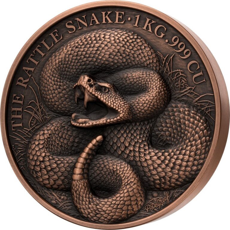 Read more about the article 2025 Benin Lunar Year of the Snake High Relief Copper Kilo 1000 gram Coin Avl