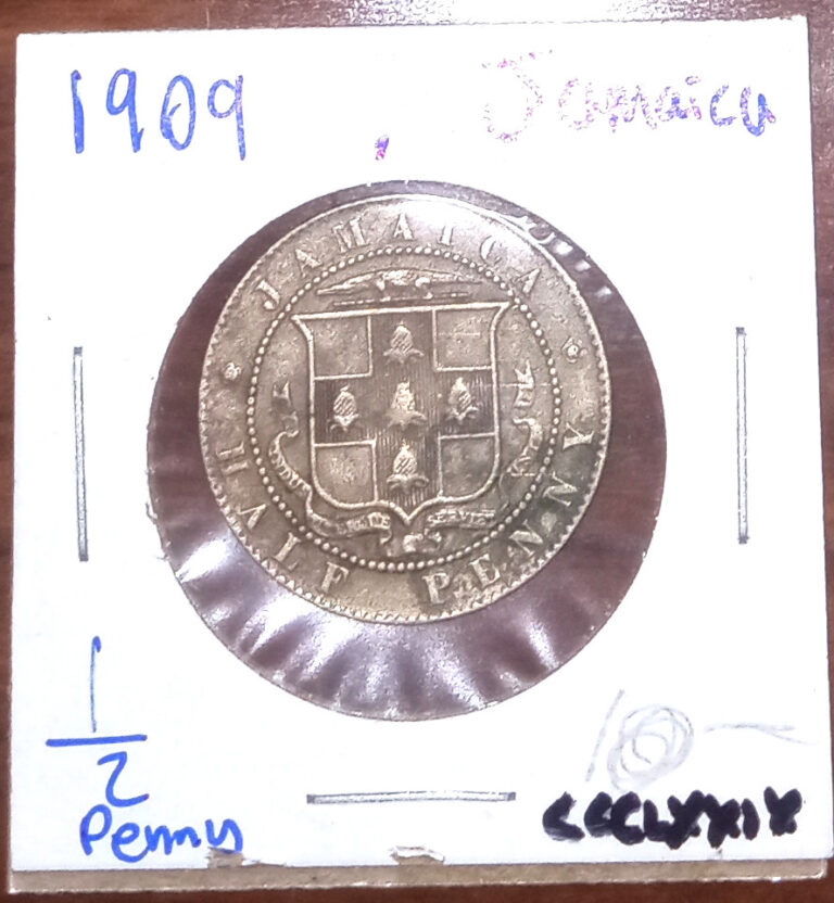 Read more about the article JAMAICA 1909 1/2 Penny Coin; In Terrific Condition  and with FREE SHIPPING!!