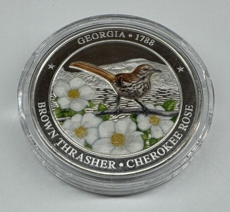 Read more about the article 1788 Georgia State Bird Flower Flag Color Mint-999 Silver 1 Oz Ounce Art Coins