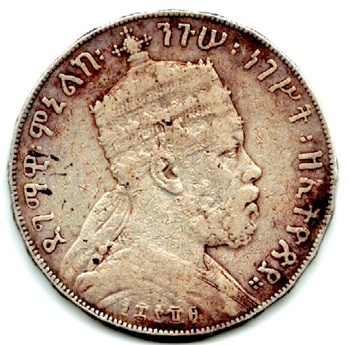 Read more about the article SILVER : 1900-03 ETHIOPIA  1 BIRR MENELIK II ( LION ) RARE 1 COIN-WT. 28.75 GRAM