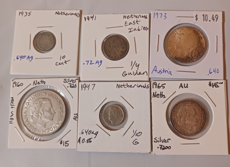 Read more about the article SIlver! Toners! 6 Silver Coins Netherlands And Austria. Gorgeous FREE SHIPPING