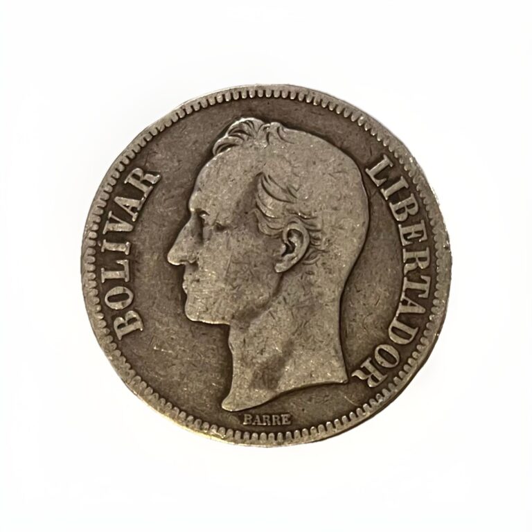 Read more about the article 1921 and 1912  Venezuela Silver 5 Bolivares Coin Fine + Two Coins
