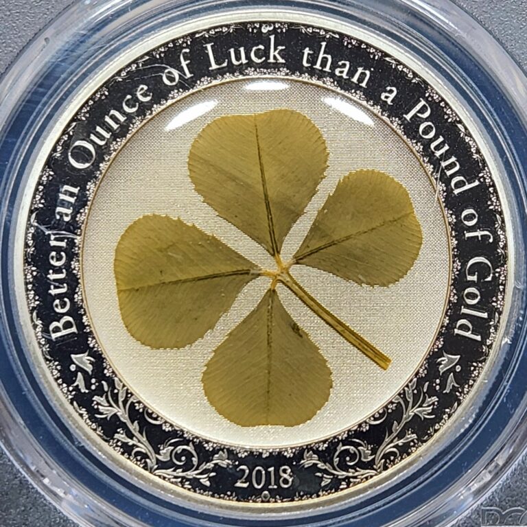 Read more about the article Proof Silver 2018 Palau $5 Four Leaf Clover | PCGS PR69DCAM – First Day of Issue