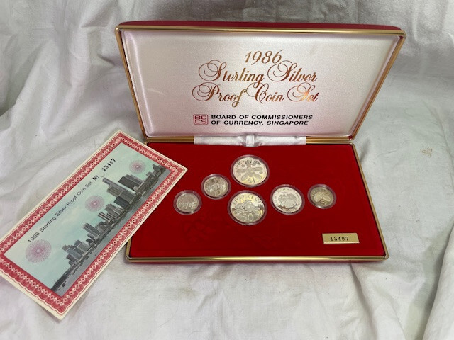 Read more about the article SINGAPORE – (6) Sterling Silver Coins – Proof Set – 1986 – Pristine – OGP and COA!