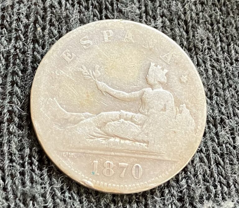 Read more about the article 1870 Spain 2 Pesetas .835 Silver Coin – España
