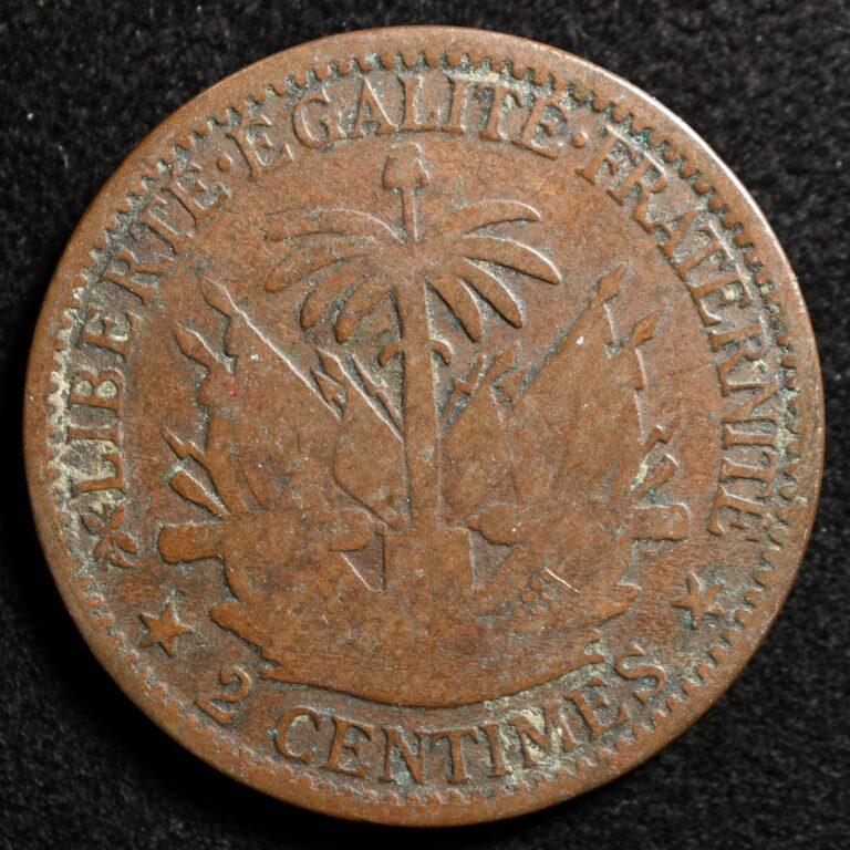 Read more about the article Haiti 2 Centimes 1881  Coin  Inv#G078