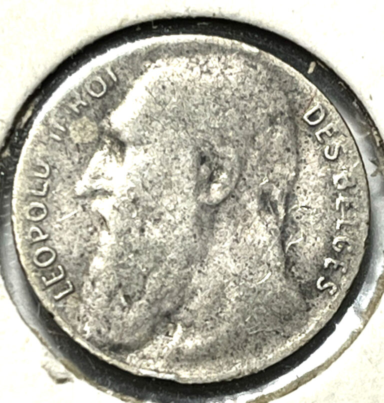 Read more about the article 1901 BELGIUM 50 CENTIMES DES BELGES KING LEOPOLD 83.5% SILVER