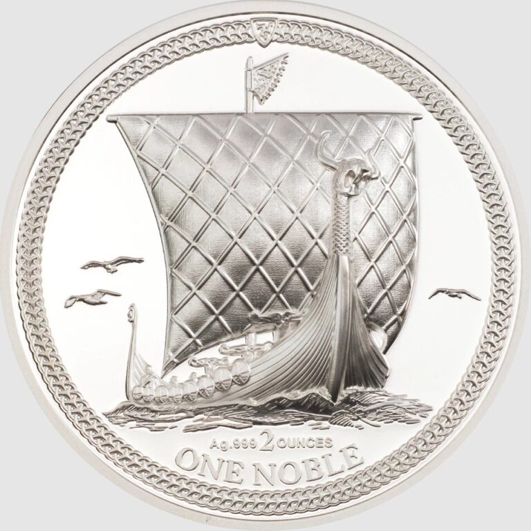Read more about the article 2022 Isle of Man One Noble Piedfort Coin HR 2 oz .999 Silver Proof CIT