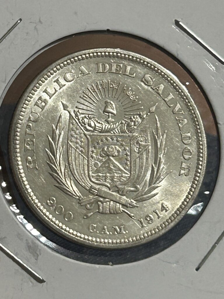 Read more about the article El Salvador 1914 1 Peso Beautiful Luster
