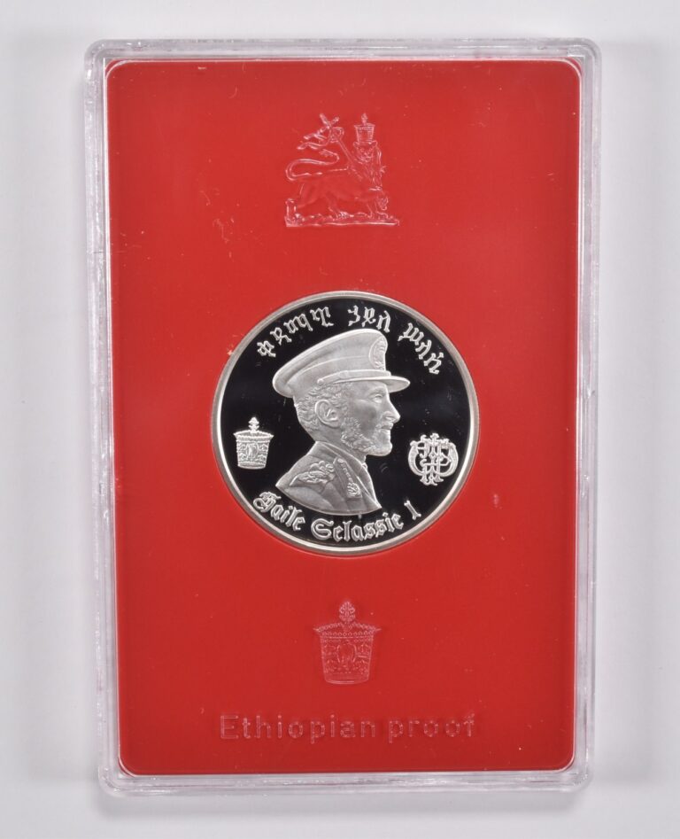 Read more about the article 1972 Ethiopia 1 T Oz Silver 5 Birr 80th Birthday Haile Selassie Ethiopian Proof