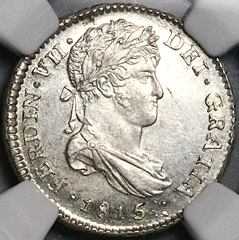 Read more about the article 1815 NGC MS 63 Guatemala 1 Real Ferdinand VII Spain Colonial Coin (25041701C)