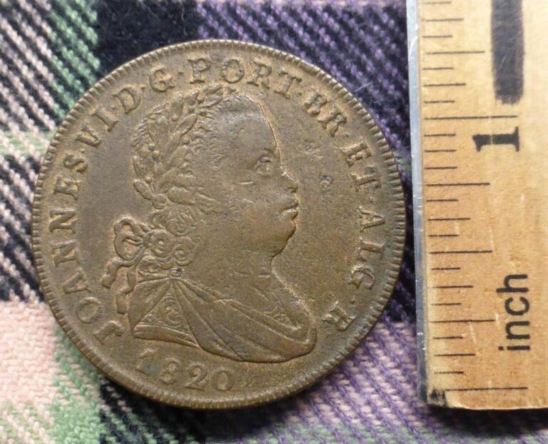 Read more about the article 1820 Portugal 40-Reis Coin  John VI Coin  Heavy Thick Bronze KM #370