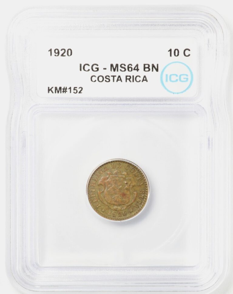 Read more about the article ICG MS64BN 1920 Costa Rica Centimos Mint State