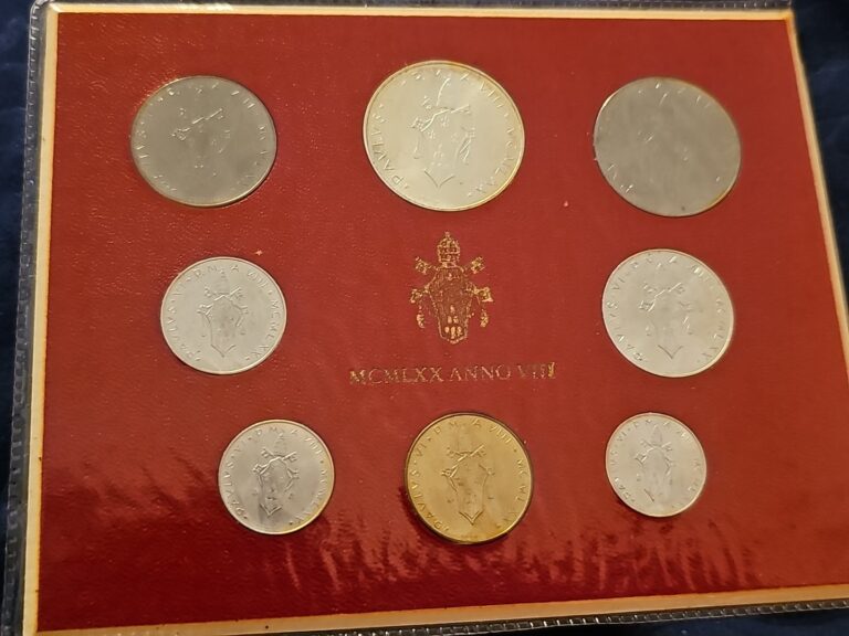 Read more about the article 1970 Vatican Uncirculated 7-Coin Lira Set w/ 500L Silver – Brilliant UNC!