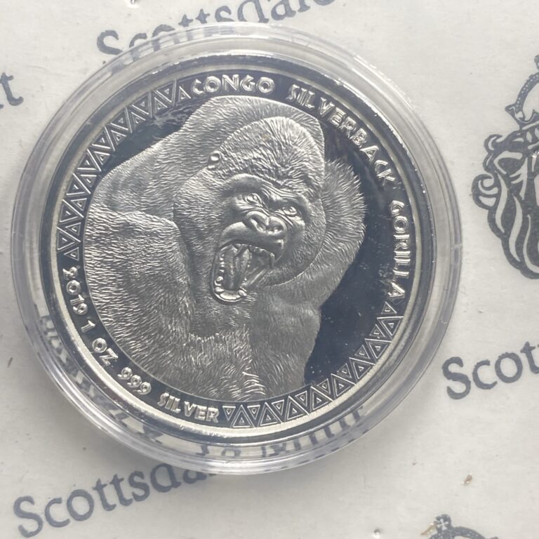 Read more about the article 2019 Republic of Congo 1 oz Silver Silverback Gorilla Only 75k Minted in Capsule