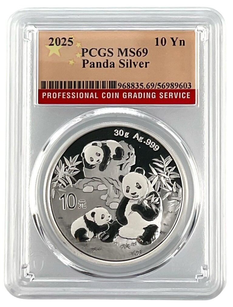 Read more about the article 2025 China 10 Yuan 30 Gram Silver Panda PCGS MS69 – Flag Label