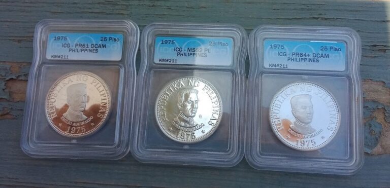 Read more about the article INVESTOR/DEALER LOT (3) 1975 Philippine 25 Piso KM#211 ICG PR64+DC PR61DC MS62PL