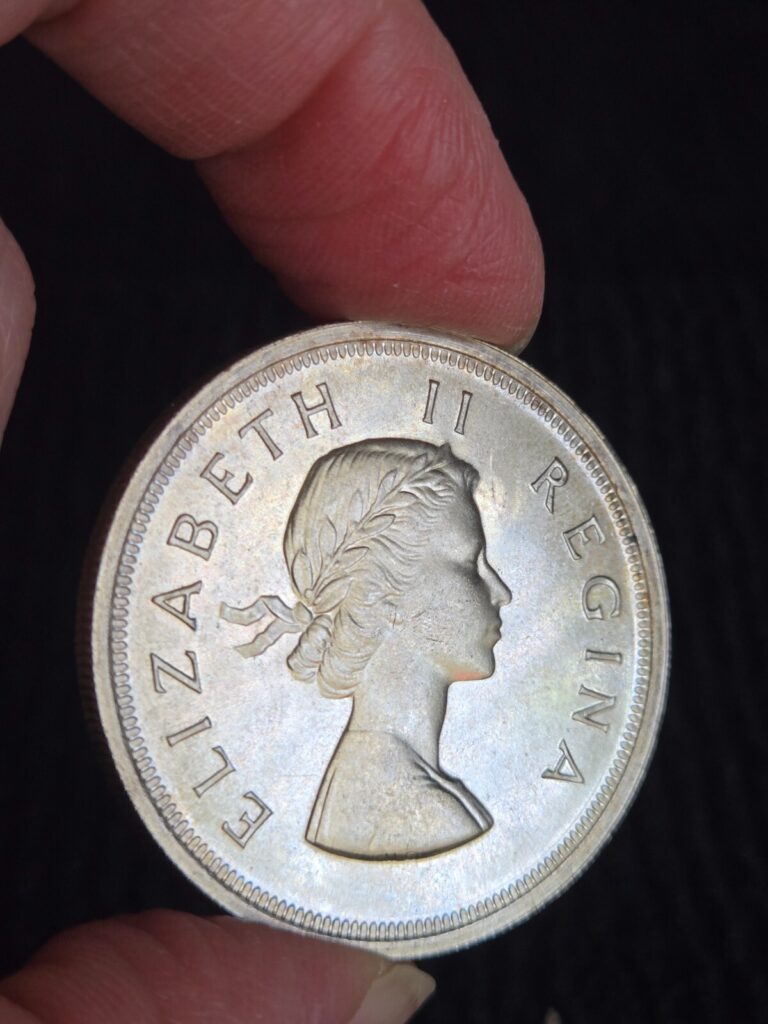 Read more about the article 1953  South  africa Silver 5 Shillings   GEM   PQ BU