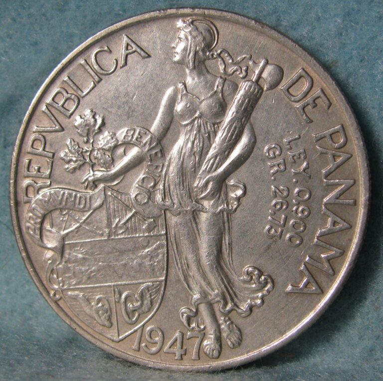 Read more about the article 1947 Panama 1 Balboa Large Size World Silver Coin / Crown High Grade #597