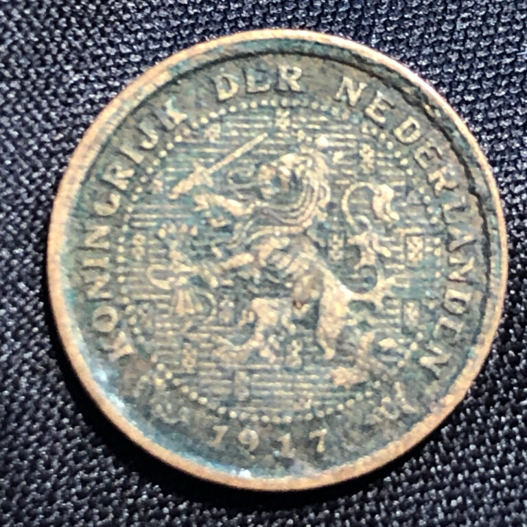Read more about the article 1917 Netherlands 1/2 Cent Bronze Coin – VF (Very Fine) condition