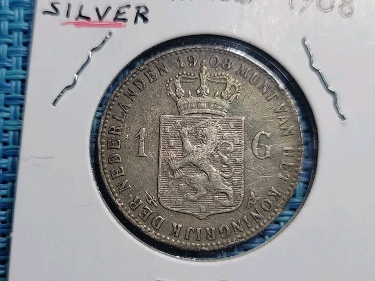 Read more about the article 🇳🇱 Netherlands  1 Gulden 1908  KM-122  Silver .945  Coin 052525-18